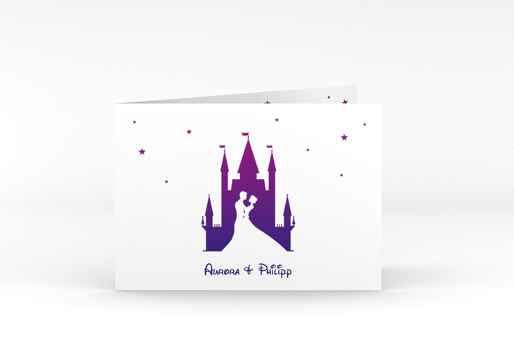 Hochzeitseinladung Castle A6 Klappkarte quer