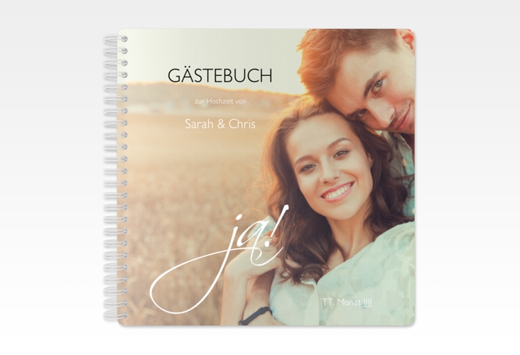 Gästebuch Hochzeit Clarity Ringbindung weiss