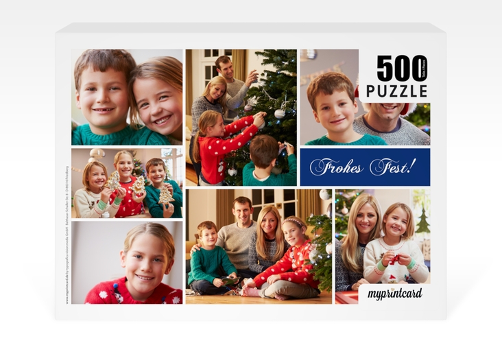 Fotopuzzle 500 Teile Weihnachtsduft 500 Teile blau mit mehreren Bildern