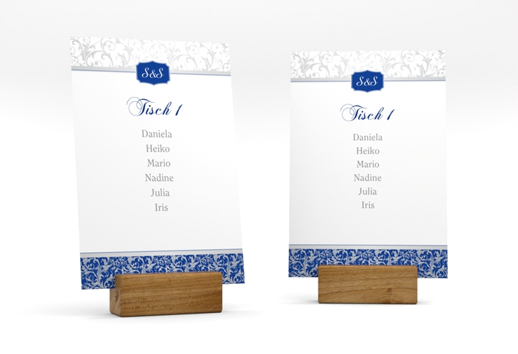 Tischaufsteller Hochzeit Latina Tischaufsteller blau hochglanz