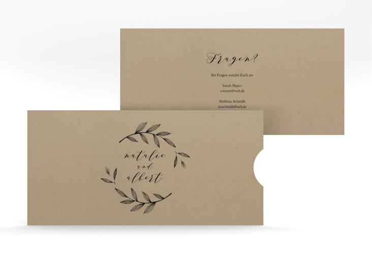 Hochzeitseinladung Naturelove Einsteckkarte schwarz hochglanz