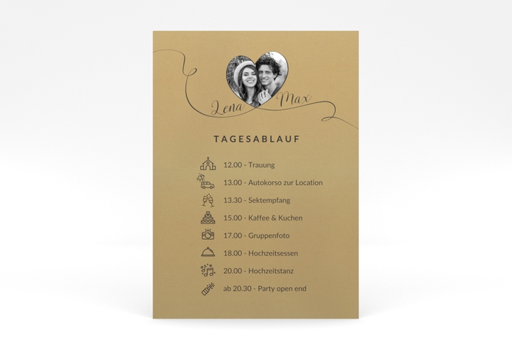 Tagesablauf Poster Hochzeit "Herzensbund" 50 x 70 cm Poster