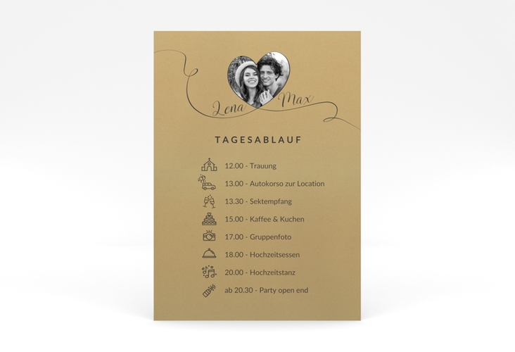 Tagesablauf Poster Hochzeit Herzensbund 50 x 70 cm Poster