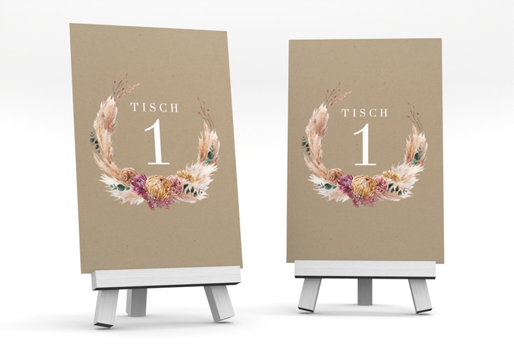 Tischnummer Hochzeit Bohochic Tischaufsteller hochglanz