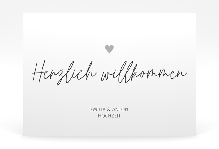Willkommensschild Poster Herzschlag 70 x 50 cm Poster schlicht und elegant mit Herzchen