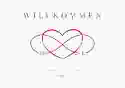 Willkommensschild Poster Infinity 70 x 50 cm Poster rot