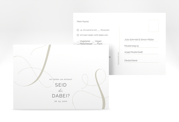Antwortkarte Hochzeit Eheschließung A6 Postkarte