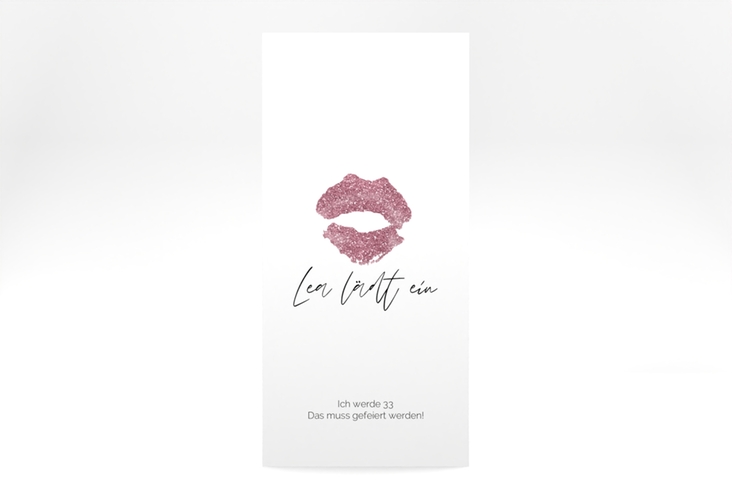 Einladung Geburtstag Kiss lange Karte hoch