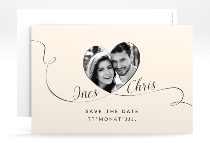 Save the Date-Karte Hochzeit Dolce A6 Karte quer beige
