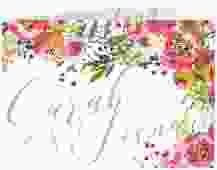 Hochzeitseinladung Flowerbomb A6 Klappkarte quer weiss