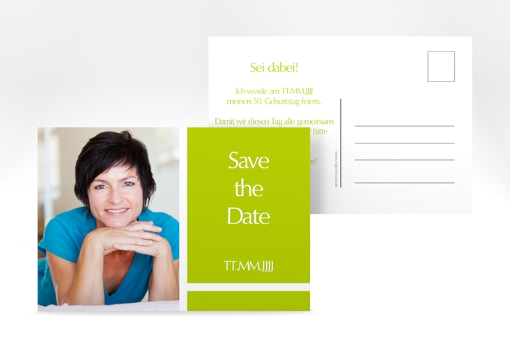 Save the Date-Postkarte Geburtstag Gerd/Gerda A6 Postkarte mit Foto