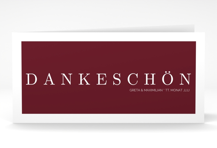 Dankeskarte Hochzeit Simply lange Klappkarte quer