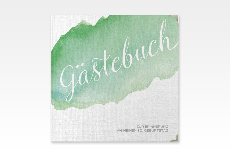 Gästebuch Selection Geburtstag Aquarell Leinen-Hardcover gruen