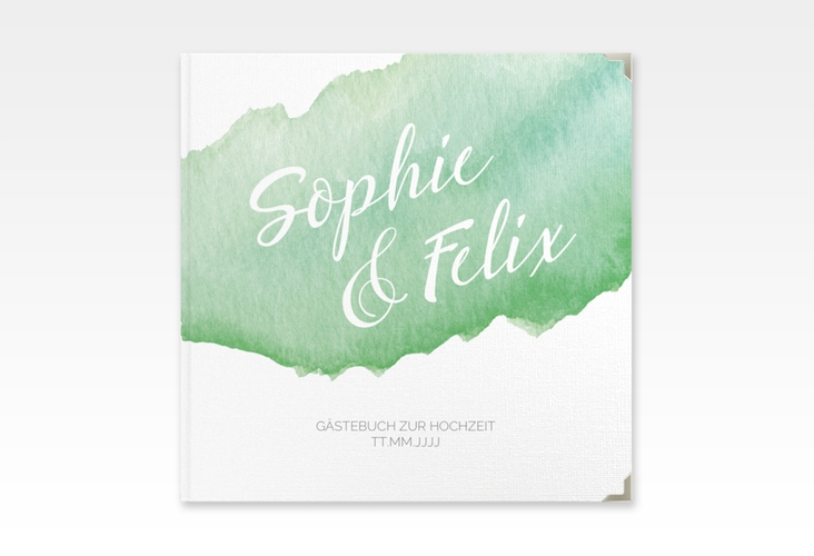 Gästebuch Selection Hochzeit Aquarella Leinen-Hardcover gruen