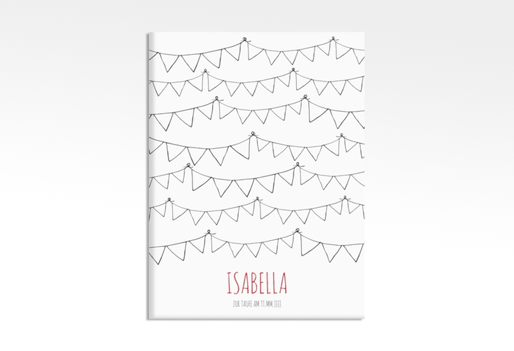 Fingerabdruck-Leinwand Wimpelkette (bis 80 Gäste) 30 x 40 cm zur Taufe mit Fähnchen-Girlande