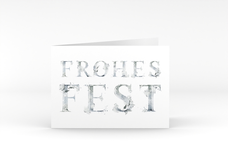 Geschäftliche Weihnachtskarte Frostklar A6 Klappkarte quer