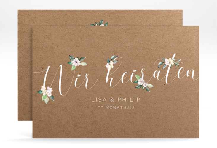 Save the Date-Karte Inlove A6 Karte quer Kraftpapier hochglanz