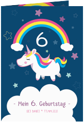 Einladungskarte Kindergeburtstag "Unicorn"