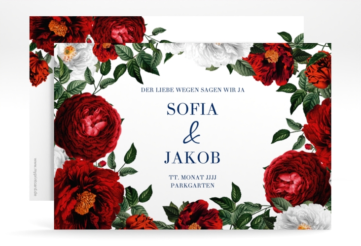 Save the Date-Karte Florista A6 Karte quer weiss hochglanz