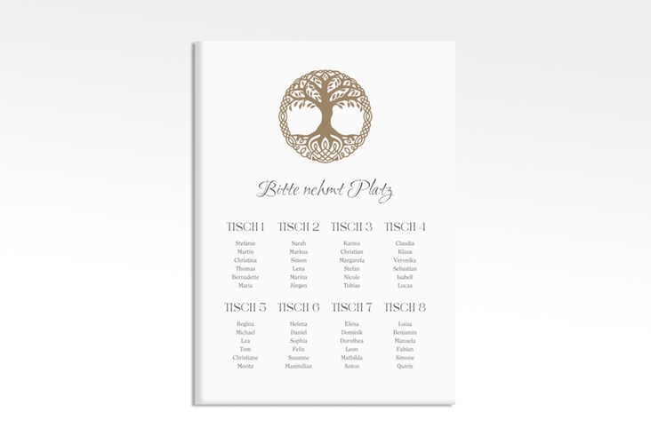 Sitzplan Leinwand Hochzeit Lebensbaum 50 x 70 cm Leinwand im Stil der Kelten und Wikinger