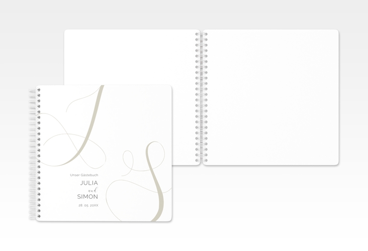 Gästebuch Hochzeit Eheschließung Ringbindung weiss
