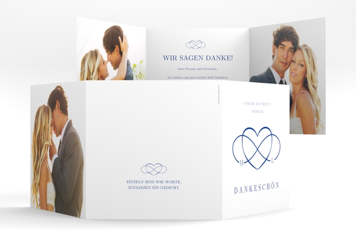 Dankeskarte Hochzeit Infinity quadr. Doppel-Klappkarte