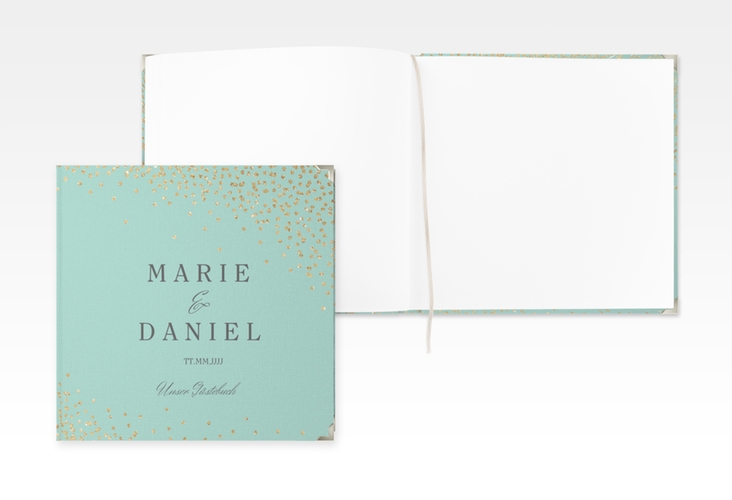 Gästebuch Selection Hochzeit Glitter Leinen-Hardcover mint