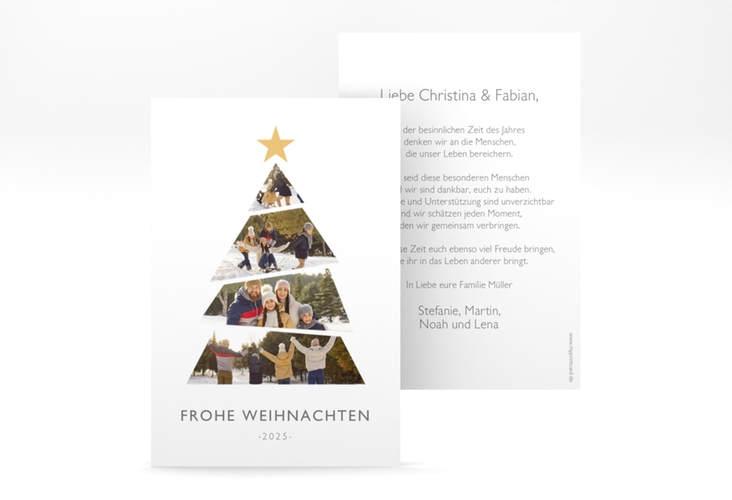 Weihnachtskarte Bilderbaum A6 Karte hoch weiss hochglanz