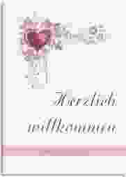 Willkommensschild Leinwand Triest 50 x 70 cm Leinwand pink