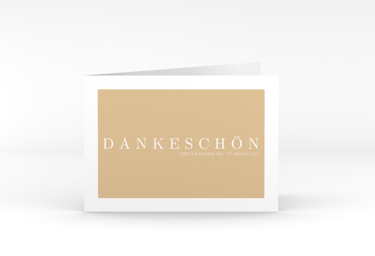 Dankeskarte Hochzeit Simply A6 Klappkarte quer beige