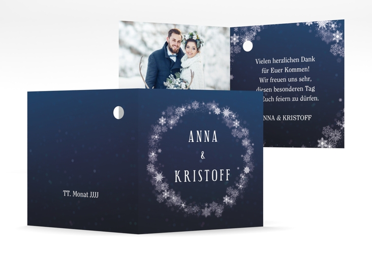 Geschenkanhänger Hochzeit Winterdream Geschenkanhänger 10er Set blau mit Eisblumen