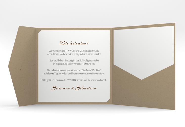 Hochzeitseinladung Messina Pocketfold hochglanz mit Fingerabdrücken