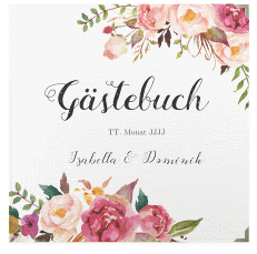 Klick: Details zu Gästebuch Selection Hochzeit "Flowers" anzeigen Gästebuch Selection Hochzeit Flowers Leinen-Hardcover weiss mit bunten Aquarell-Blumen