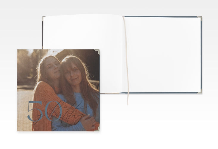Gästebuch Selection Geburtstag Ehrentag Leinen-Hardcover blau