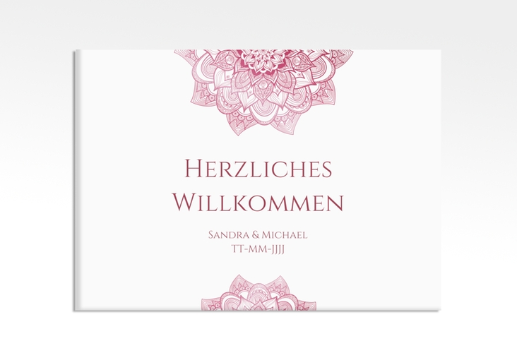 Willkommensschild Hochzeit Delight 70 x 50 cm Leinwand pink