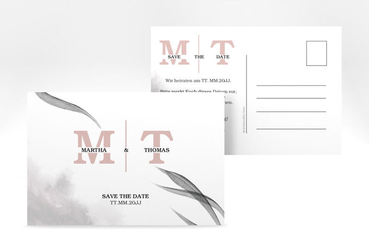 Save the Date-Postkarte Initialen A6 Postkarte