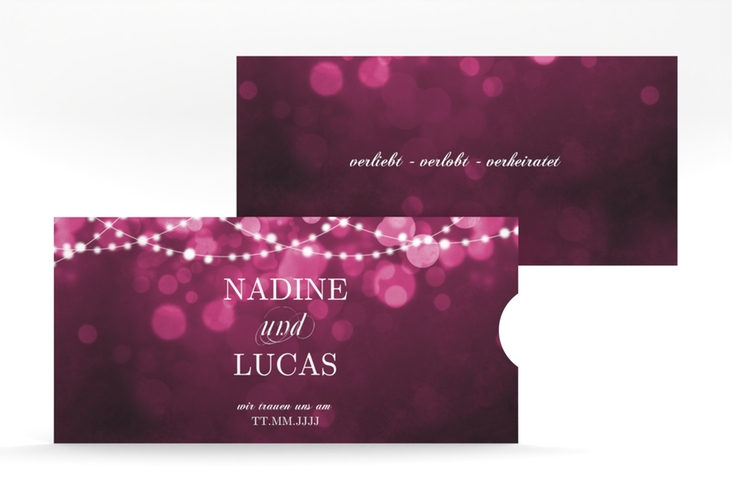 Hochzeitseinladung Lichtspiel Einsteckkarte pink hochglanz