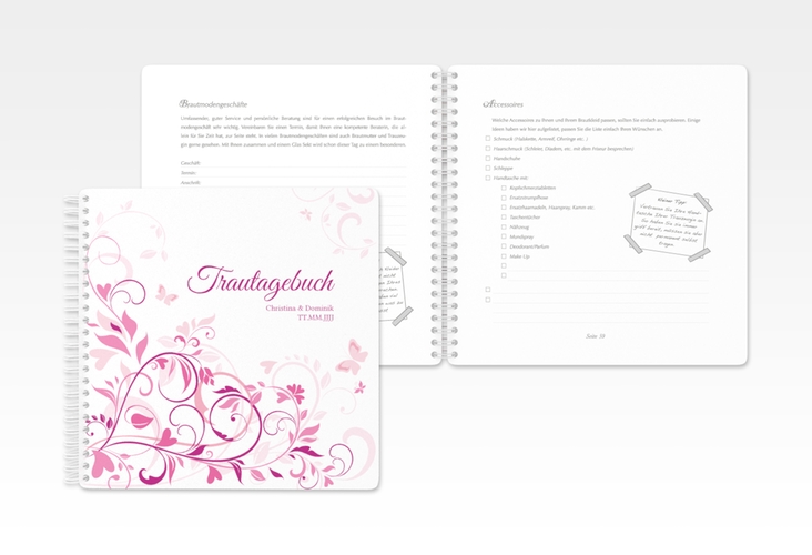 Trautagebuch Hochzeit Lilly Trautagebuch Hochzeit pink