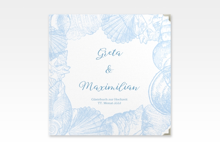 Gästebuch Selection Hochzeit Muschelreich Leinen-Hardcover blau