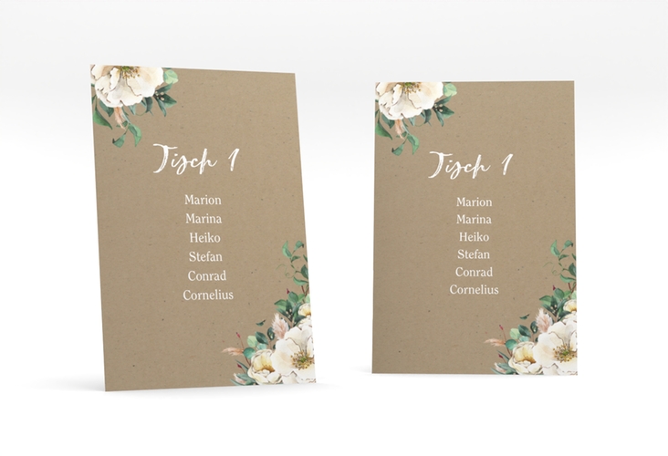 Tischaufsteller Hochzeit Ivory Tischaufsteller Kraftpapier