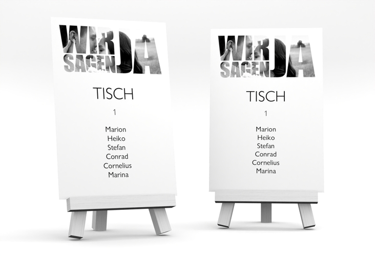 Tischaufsteller Hochzeit Letters Tischaufsteller weiss hochglanz