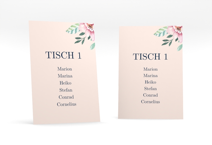 Tischaufsteller Hochzeit Blooming Tischaufsteller rosa hochglanz