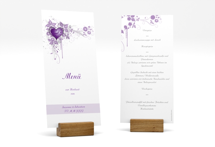 Menükarte Hochzeit Triest lange Karte hoch
