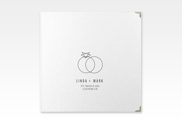 Gästebuch Selection Hochzeit "Rings" Leinen-Hardcover weiss
