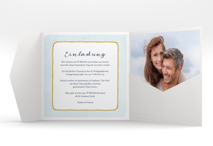 Hochzeitseinladung Anker Pocketfold hochglanz