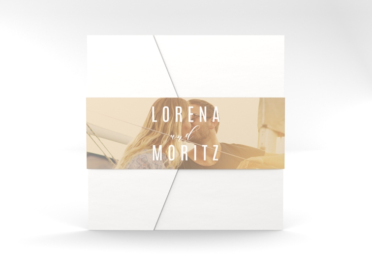 Hochzeitseinladung Memory Pocketfold beige hochglanz
