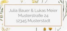 Klick: Details zu Absenderetikett Hochzeit "Blumenwiese" anzeigen Absenderetikett Hochzeit Blumenwiese 45,7 x 21,2 mm bunt