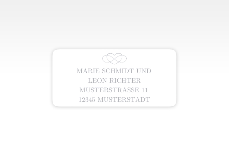Absenderetikett Hochzeit Infinity 45,7 x 21,2 mm grau