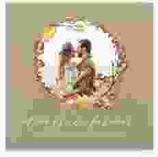 Gästebuch Selection Hochzeit Herbstlich Leinen-Hardcover Kraftpapier mit Eichenkranz und Foto