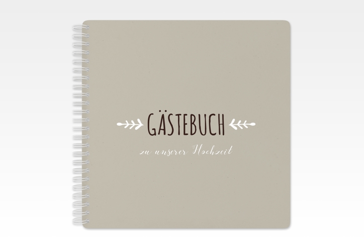 Gästebuch Hochzeit Eden Ringbindung weiss